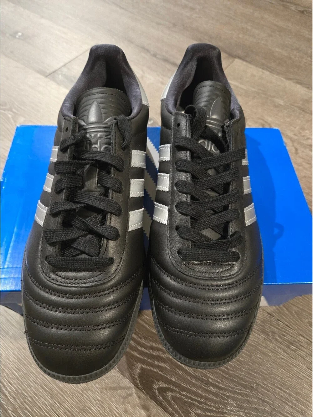 adidas Samba JP Black Silver Gum HQ9241 Men's Size 8.5 NIB